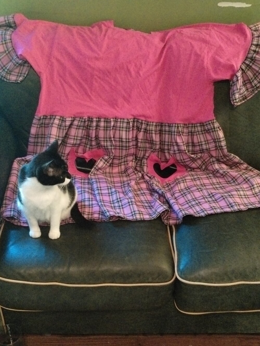 Women’s Pink Plaid Day Dress Or Top Size 24-28 with Heart Pockets Plus Size